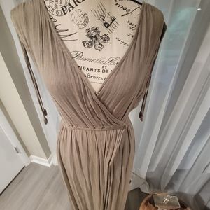 Mustard Sees Romper Dress, Size S, Tan